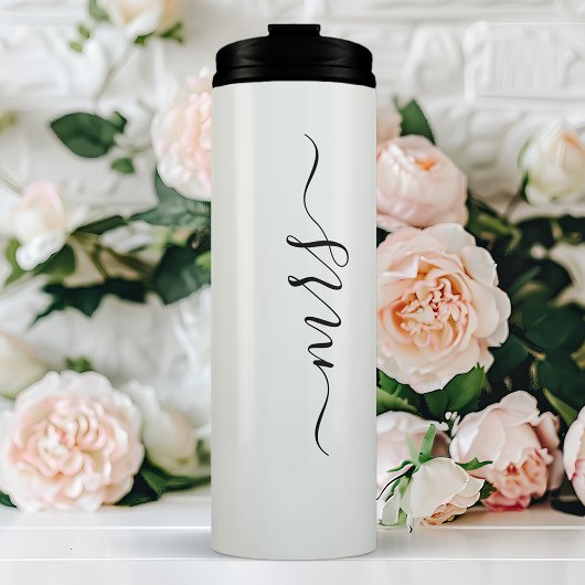 Mevrouw Bride Wedding Signature Script Name Thermosbeker