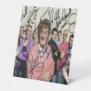 Mevrouw Browns Boys heeft getekend Reclamebord Met Voetstuk
