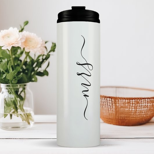 Mevrouw Bruid Huwelijk Handtekening Script Naam Thermosbeker