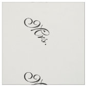 Mevrouw bruiloft initiaal zwart wit moderne gewoon stof (Swatch)