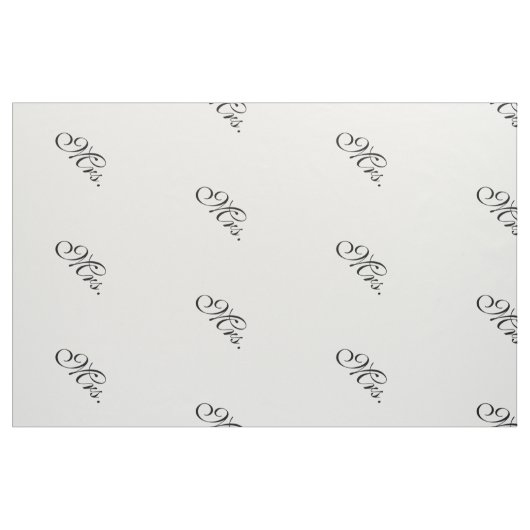 Mevrouw bruiloft initiaal zwart wit moderne gewoon stof (Fat Quarter)