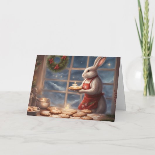 Mevrouw Bunny serveert kerstgebak Kaart (Voorkant)