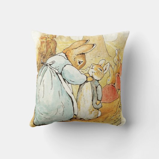 Mevrouw Bunny zegt vaarwel door Beatrix Potter Kussen (Achterkant)