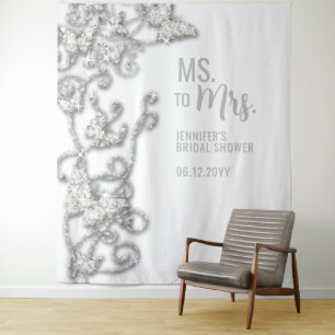 Mevrouw Butterflies White Vrijgezellenfeest Achter Wandkleed