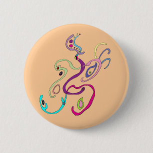 Mevrouw Butterfly, grafische illustratie Ronde Button 5,7 Cm