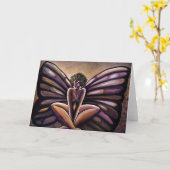 Mevrouw Butterfly III Wenskaart Kaart (Gele Bloem)