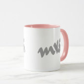 Mevrouw. Cadeaus voor haar moederdag grijs wit roz Mok (Voorkant rechts)