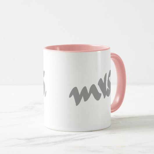 Mevrouw Cadeaus voor haar Moederdag Grijs Wit Roze Mok (Voorkant rechts)