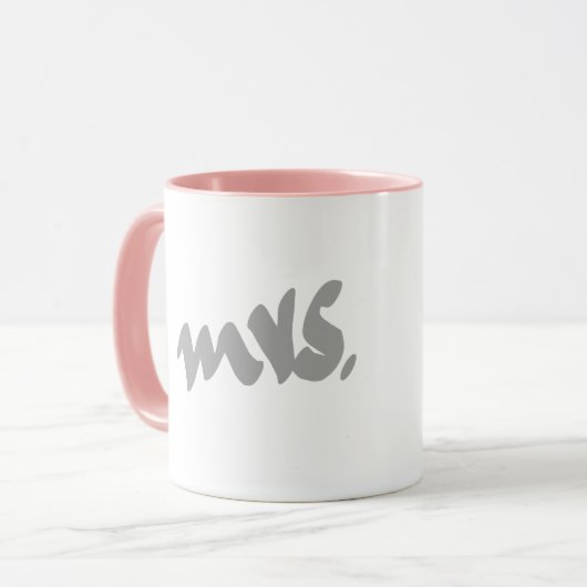 Mevrouw Cadeaus voor haar Moederdag Grijs Wit Roze Mok (Voorkant links)