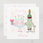 mevrouw cake en de heer bubbly gaan uit kaart (Voorkant / Achterkant)