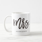 Mevrouw calligrafie gepersonaliseerd koffiemok (Links)