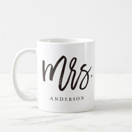 Mevrouw calligrafie gepersonaliseerd koffiemok