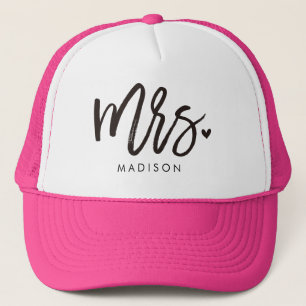 Mevrouw calligrafie gepersonaliseerd trucker pet