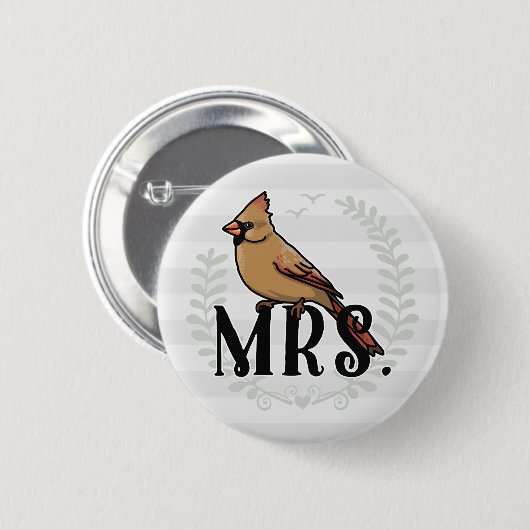 Mevrouw Cardinaal Mr. en Mrs. Ronde Button 5,7 Cm (Voorkant /achterkant)