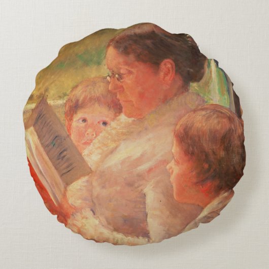 Mevrouw Cassatt Lezing aan haar kleinkinderen, 188 Rond Kussen (Achterkant)