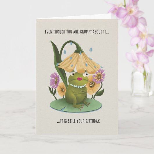Mevrouw Chagrijnige Kikker Kaart (Orchidee)