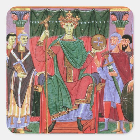 mevrouw Cim.4453 f.42r Heilige Romeinse keizer Ott Vierkante Sticker (Voorkant)