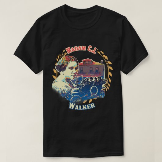 Mevrouw CJ Walker, eerbetoon, zwarte geschiedenis, T-shirt (Design voorkant)
