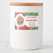 Mevrouw Claus African American Kerstcookie Gift Voedselcontainer Etiket (Voorkant)