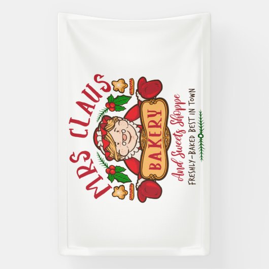 Mevrouw, Claus Bakery-kerst Noordpool Spandoek (Verticaal)