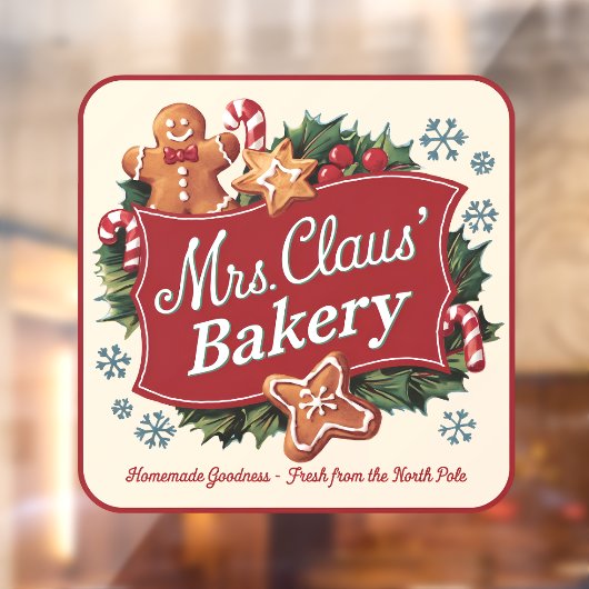 Mevrouw, Claus Bakery  Raamsticker (Vel 2)