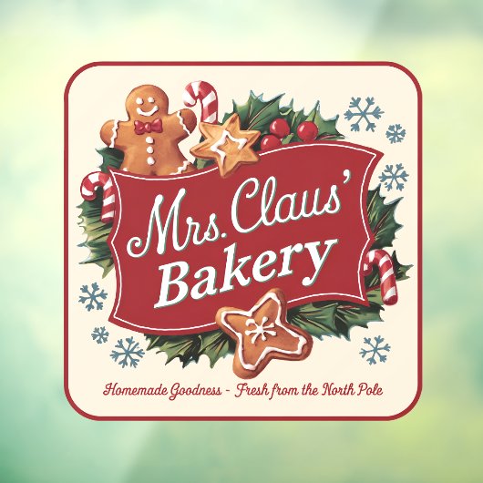 Mevrouw, Claus Bakery Raamsticker (Vel 3)