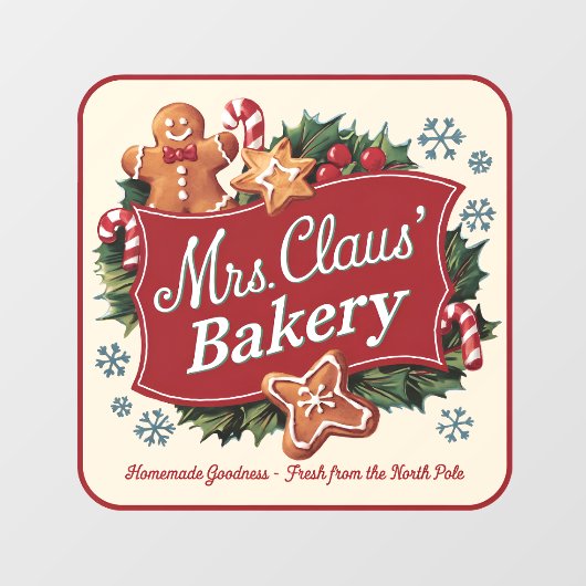 Mevrouw, Claus Bakery  Raamsticker (Vel)