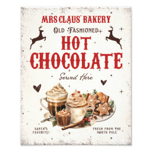  mevrouw Claus’ Bakkerij Hot Chocolate Christmas Foto Afdruk