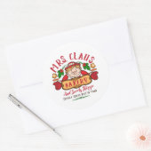 Mevrouw Claus bakkerij kerstbakkerij Ronde Sticker (Envelop)