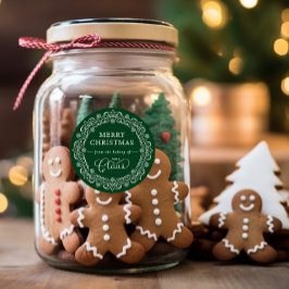 Mevrouw Claus’ Bakkerij Kerstgroene vakantie Ronde Sticker