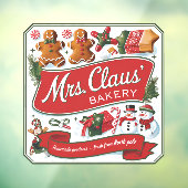 Mevrouw Claus, bakkerij Kerstmis Raamsticker (Vel 3)
