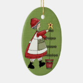 Mevrouw Claus Ceramic kerstversient Keramisch Ornament (Rechts)