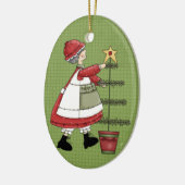 Mevrouw Claus Ceramic kerstversient Keramisch Ornament (Links)