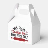 Mevrouw Claus Cookie Company Kerstfeestdag Bedankdoosjes (Voorkant Zijde)