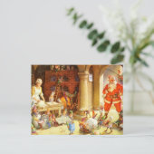 Mevrouw Claus en de Elfen bakken kerstkoekjes Feestdagenkaart (Staand voorkant)