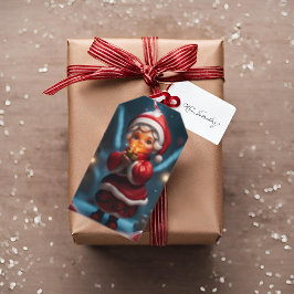 Mevrouw Claus Figuur Kerst Vakantie Gift Label Cadeaulabel