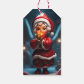 Mevrouw Claus Figuur Kerst Vakantie Gift Label Cadeaulabel (Voorkant)