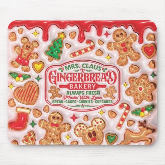 Mevrouw Claus Gingerbread Bakery Co. Muismat (Voorkant)
