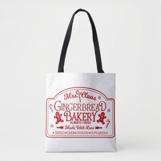 Mevrouw Claus Gingerbread Bakery Tote Bag (Voorkant)
