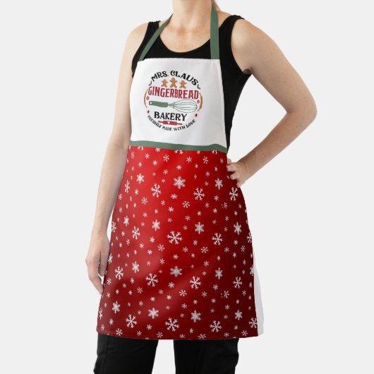 Mevrouw Claus Gingerbread Bakkerij Kerstmedium Schort (Insitu)