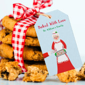 Mevrouw Claus Gingerbread koekjes gebakken met lie Cadeaulabel