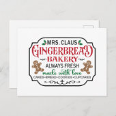 Mevrouw Claus Gingerbrood bakkerij Feestdagenkaart (Voorkant / Achterkant)