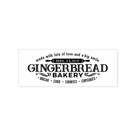 Mevrouw Claus gingerbrood bakkerij Rubberstempel (Afrduk)