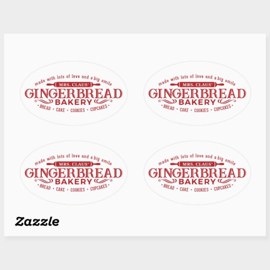 Mevrouw Claus gingerbrood bakkerij sticker (Vel)