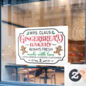 Mevrouw Claus gingerbrood bakkerst Raamsticker (Cafe Raam)