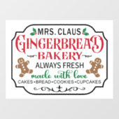 Mevrouw Claus gingerbrood bakkerst Raamsticker (Vel)