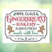 Mevrouw Claus gingerbrood bakkerst Raamsticker (Vel 3)