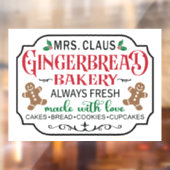 Mevrouw Claus gingerbrood bakkerst Raamsticker (Vel 2)