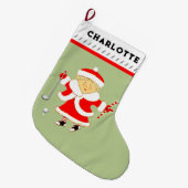 Mevrouw Claus Golfer Grote Kerstsok (Voorkant (Hangend))