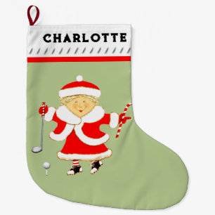 Mevrouw Claus Golfer Grote Kerstsok